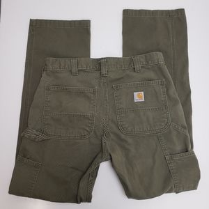 Carhartt Green Carpenter Dungaree Work Pants Jeans 32 × 31